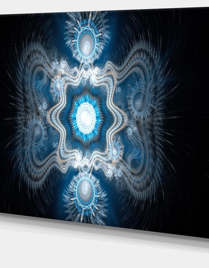 DesignQ Cabalistic Clear Blue Texture - Extra Large Abstract Canvas Art Print