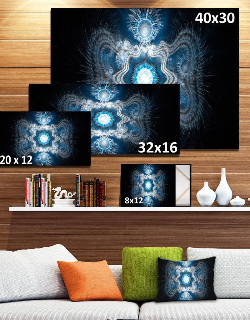 DesignQ Cabalistic Clear Blue Texture - Extra Large Abstract Canvas Art Print