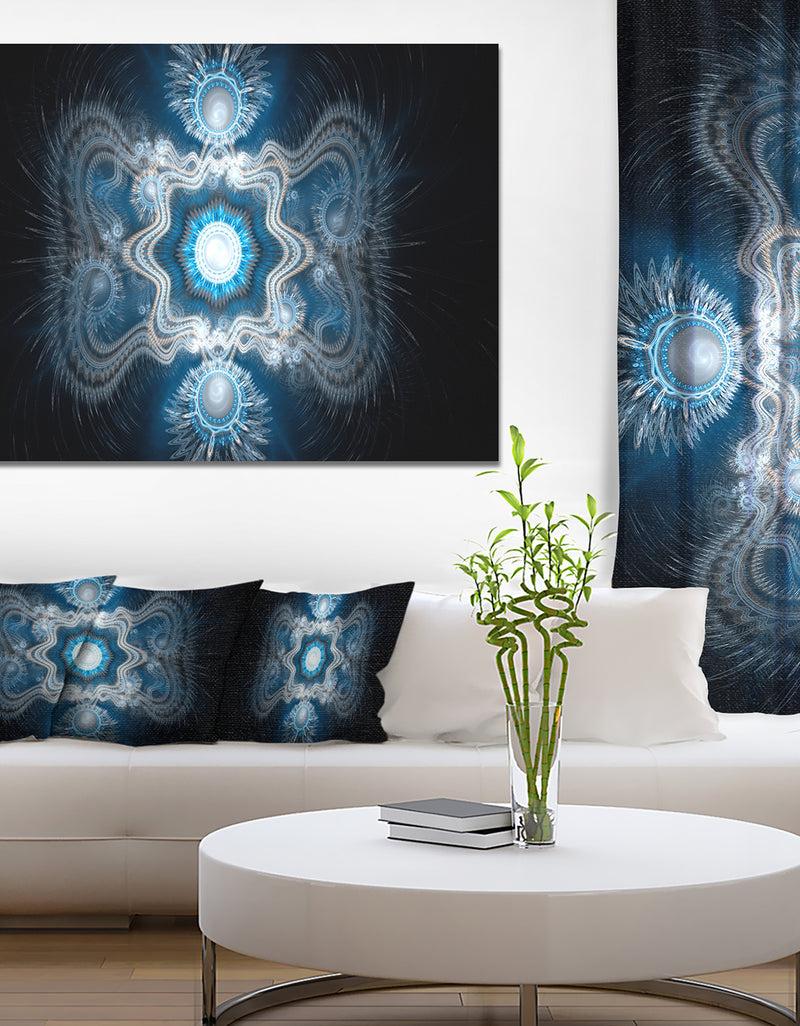 DesignQ Cabalistic Clear Blue Texture - Extra Large Abstract Canvas Art Print