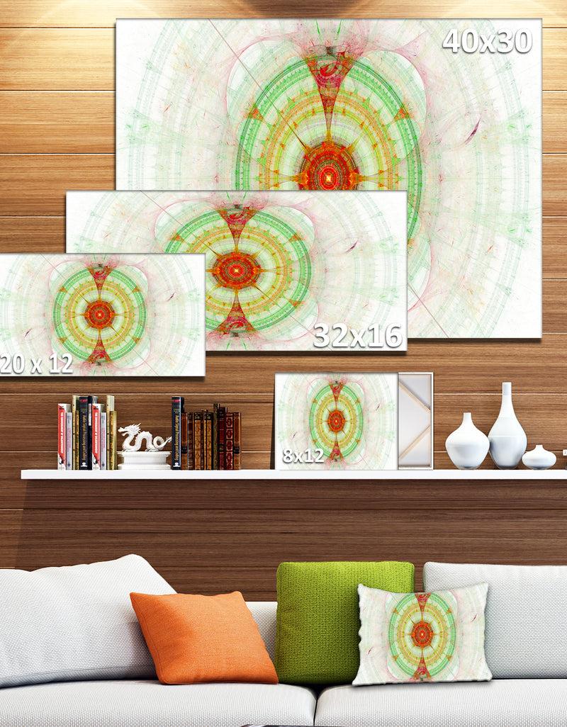 DesignQ Cabalistic Fractal Green Sphere - Abstract Wall Art Canvas
