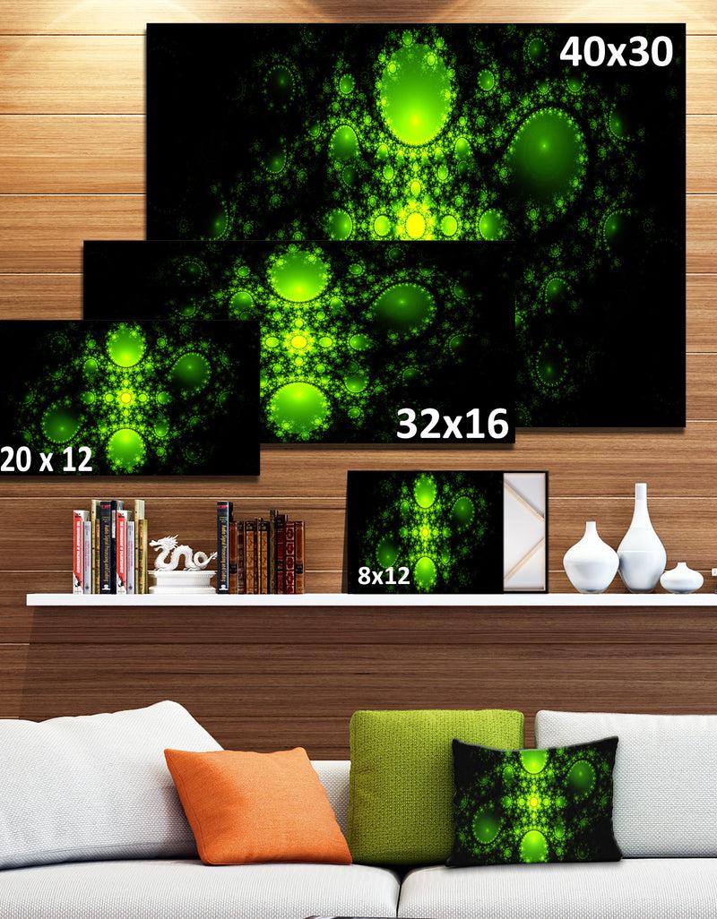 DesignQ Cabalistic Green Fractal Design - Extra Large Abstract Canvas Art Print