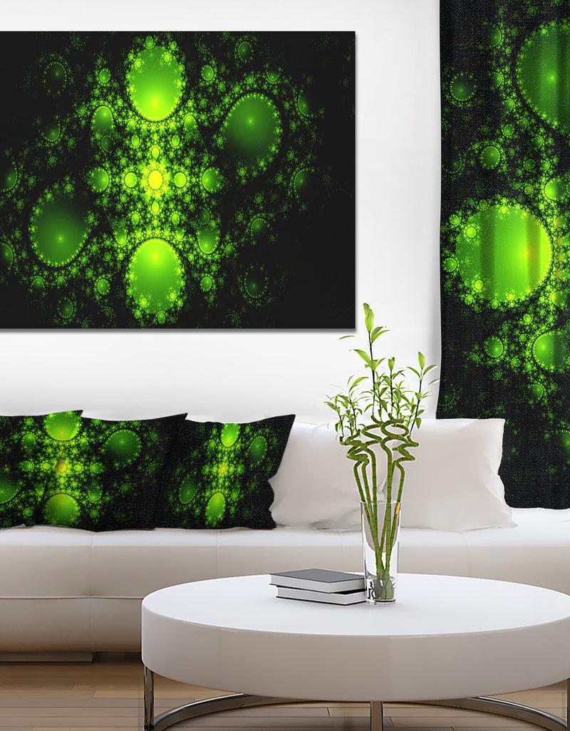 DesignQ Cabalistic Green Fractal Design - Extra Large Abstract Canvas Art Print