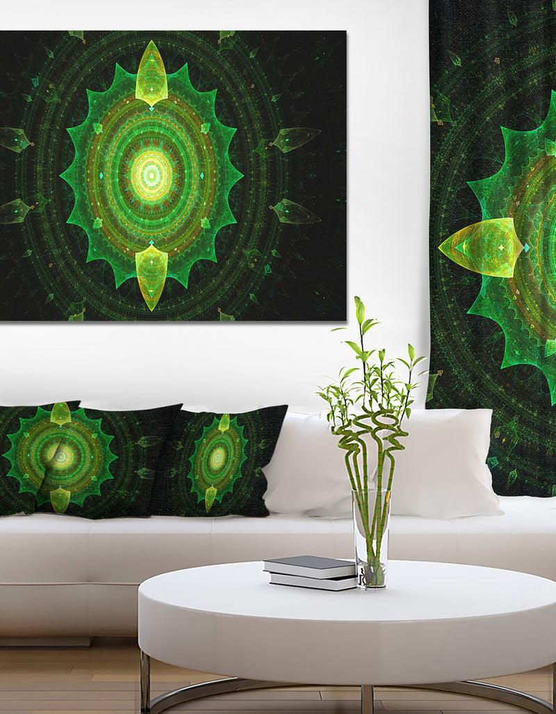 DesignQ Cabalistic Green Fractal Sphere - Extra Large Abstract Canvas Art Print