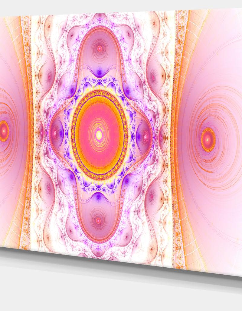 DesignQ Cabalistic Pink Fractal Design - Abstract Wall Art Canvas