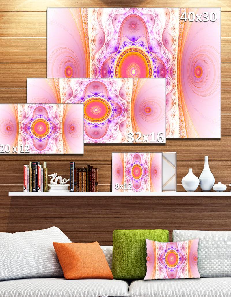 DesignQ Cabalistic Pink Fractal Design - Abstract Wall Art Canvas
