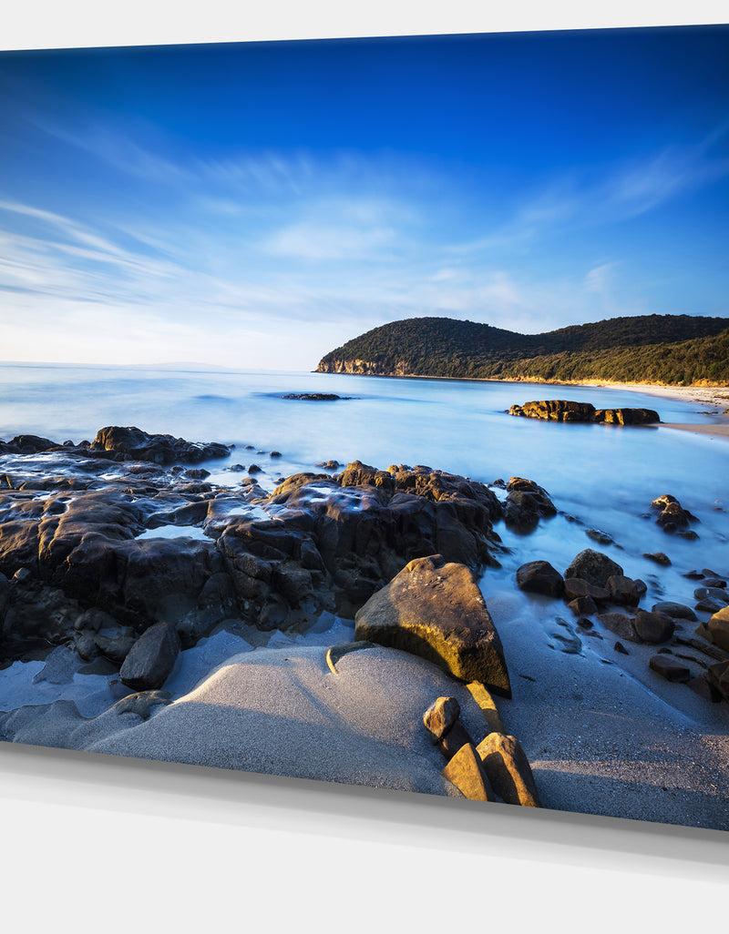 DesignQ Cala Violina Bay Beach In Maremma - Extra Large Seashore Canvas Art