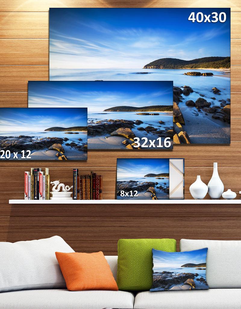 DesignQ Cala Violina Bay Beach In Maremma - Extra Large Seashore Canvas Art