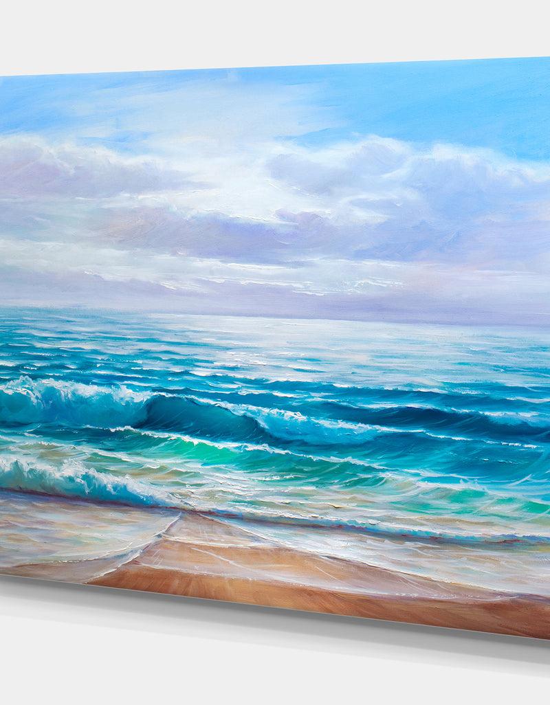 DesignQ Calming Ocean - Sea & Shore Photographic On Wrapped Canvas