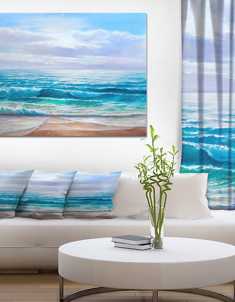 DesignQ Calming Ocean - Sea & Shore Photographic On Wrapped Canvas