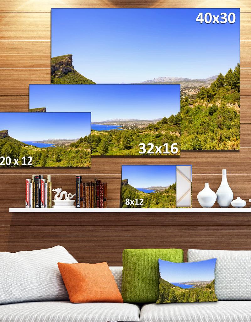 DesignQ Cassis Bay From Route Des Cretes - Oversized Landscape Wall Art Print