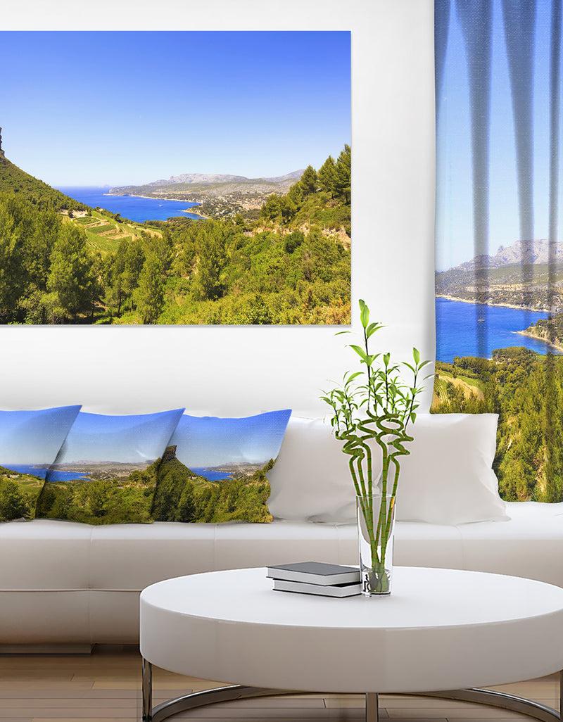 DesignQ Cassis Bay from Route des Cretes - Oversized Landscape Wall Art Print