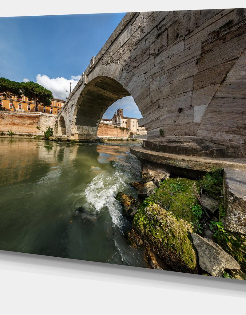DesignQ Cestius Bridge Over Tiber River - Landscape Wall Artwork