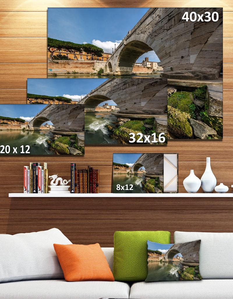 DesignQ Cestius Bridge Over Tiber River - Landscape Wall Artwork