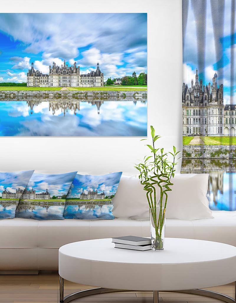DesignQ Chateau De Chambord Castle in Blue - Oversized Landscape Wall Art Print