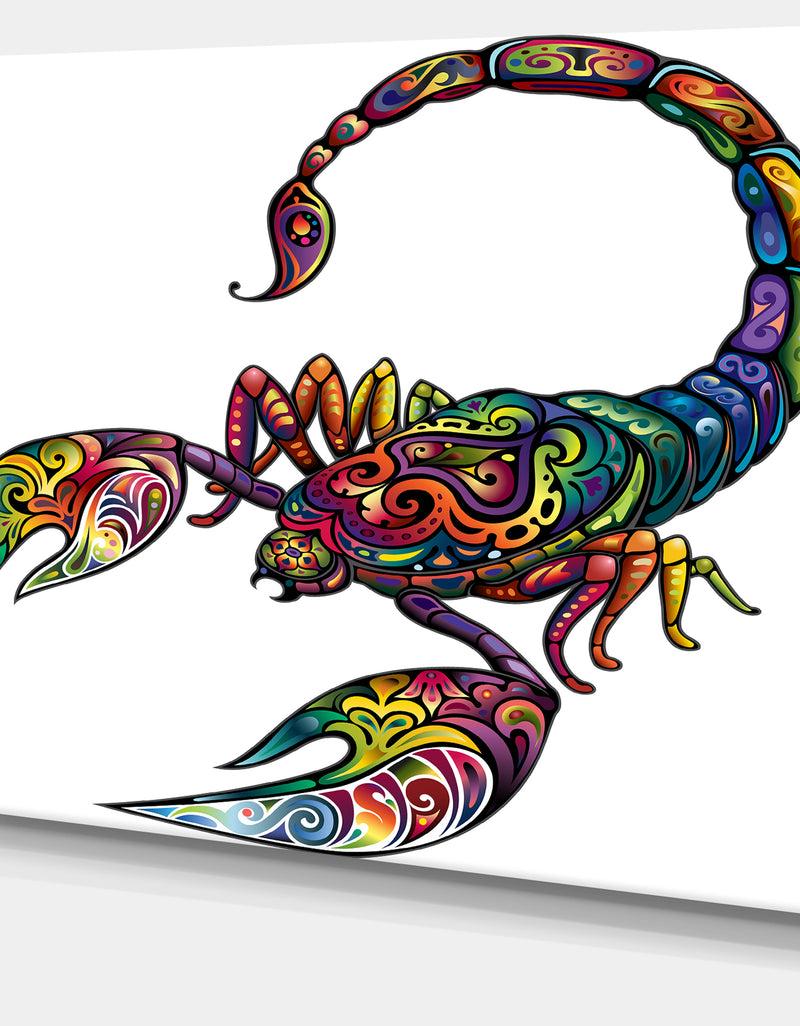 DesignQ Cheerful Scorpion - Animal Digital Art Canvas Print