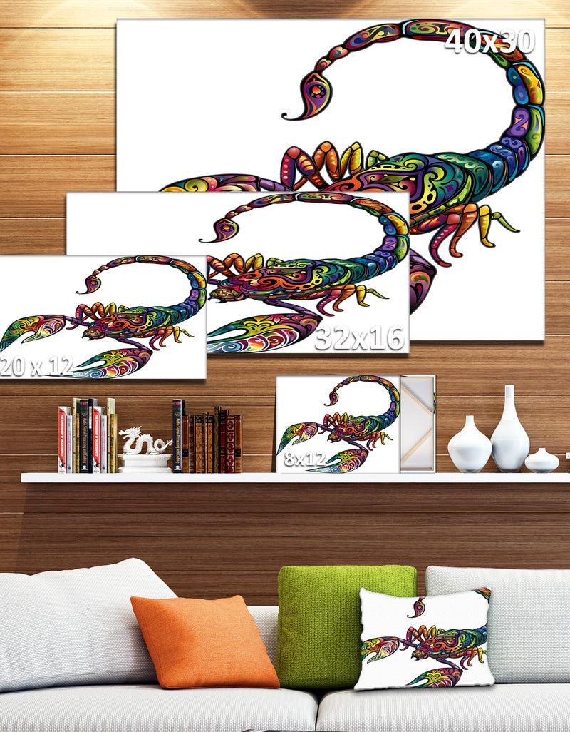 DesignQ Cheerful Scorpion - Animal Digital Art Canvas Print