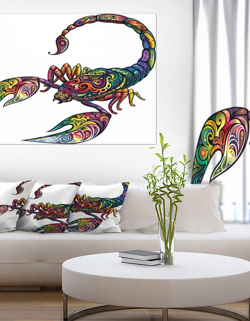 DesignQ Cheerful Scorpion - Animal Digital Art Canvas Print
