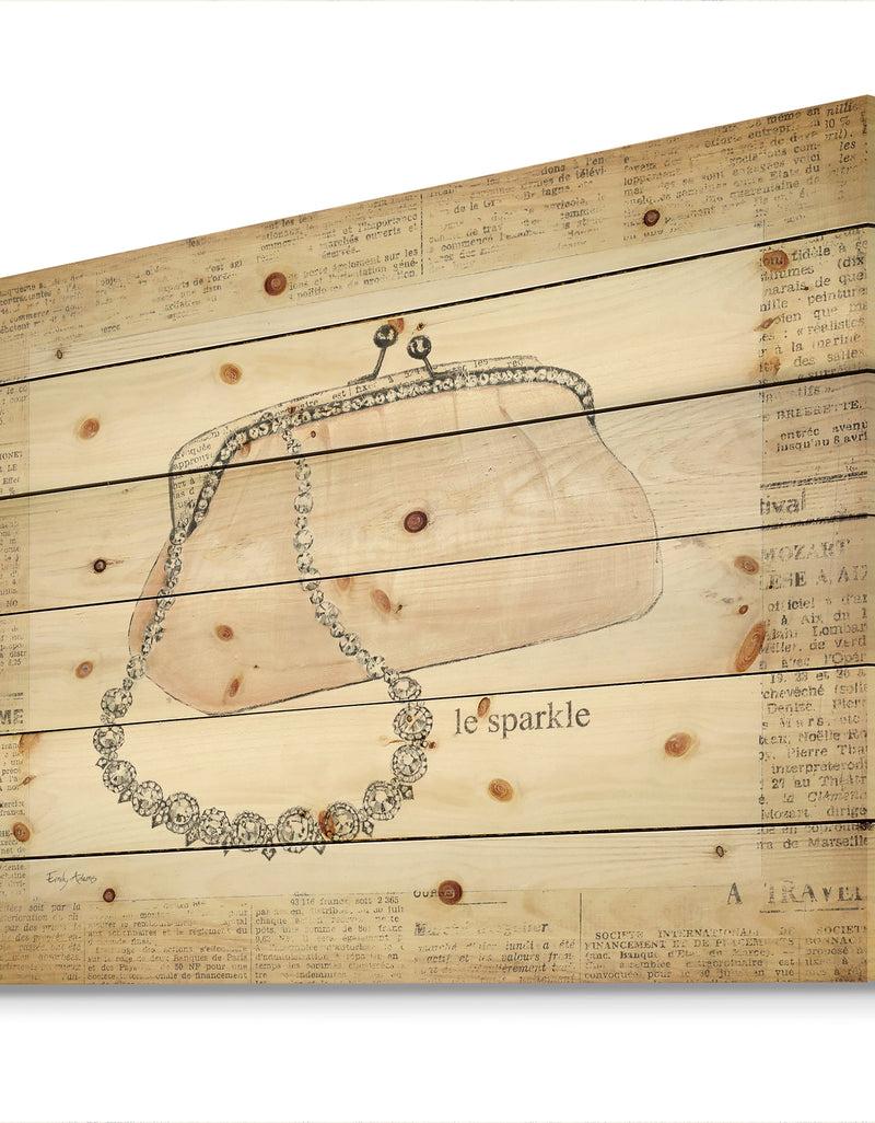 DesignQ Chic Galm Closet II - Fashion Print On Natural Pine Wood