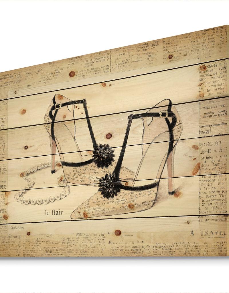 DesignQ Chic Galm Closet III - Fashion Print On Natural Pine Wood