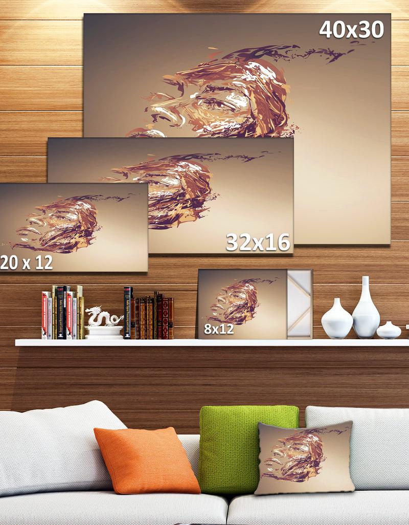 DesignQ Chocolate Portrait Of Woman - Abstract Portrait Canvas Print