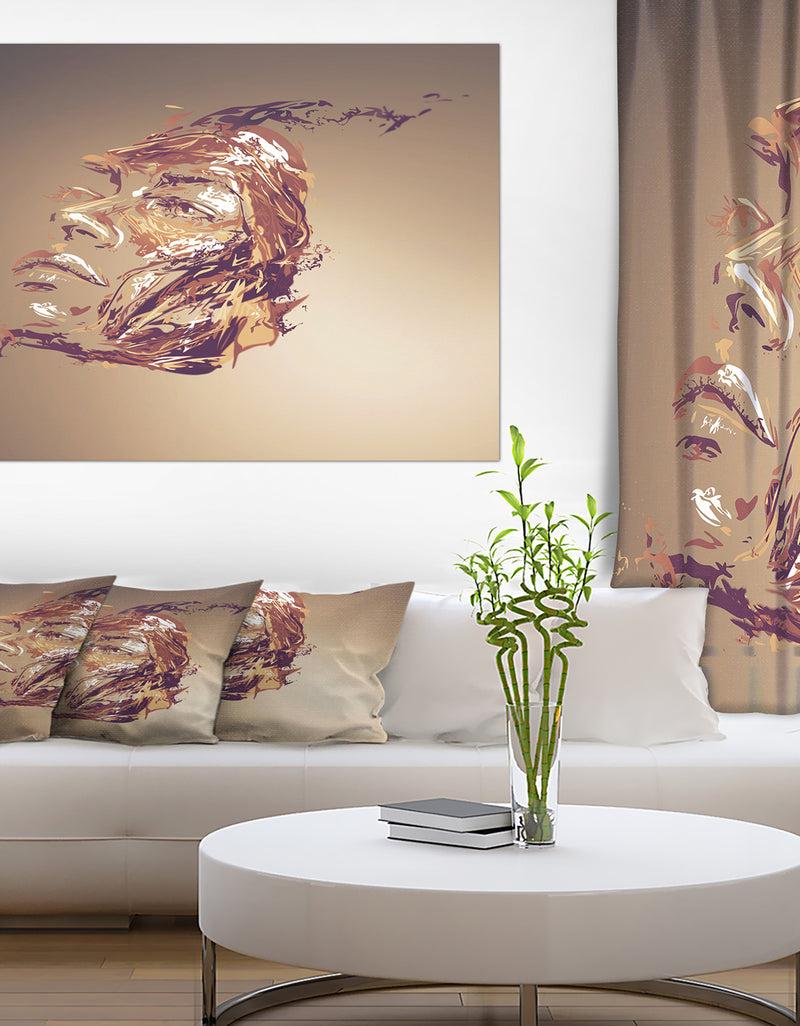 DesignQ Chocolate Portrait of Woman - Abstract Portrait Canvas Print