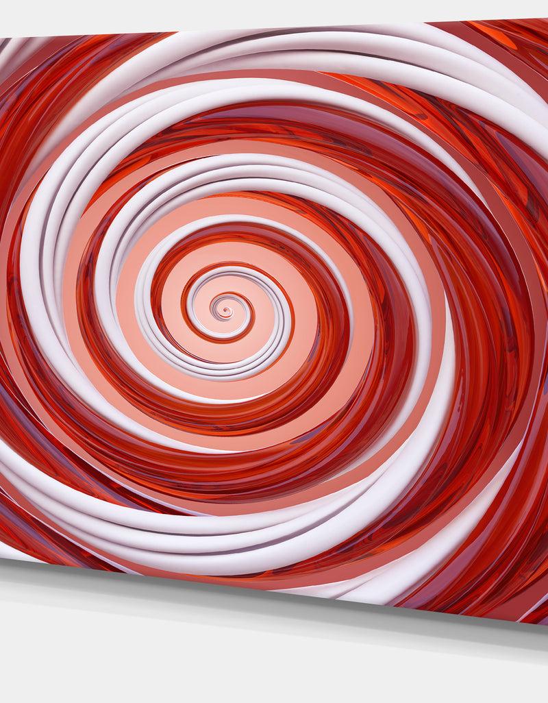 DesignQ Christmas Candy Cane Spiral'Extra Large Abstract Canvas Art Print