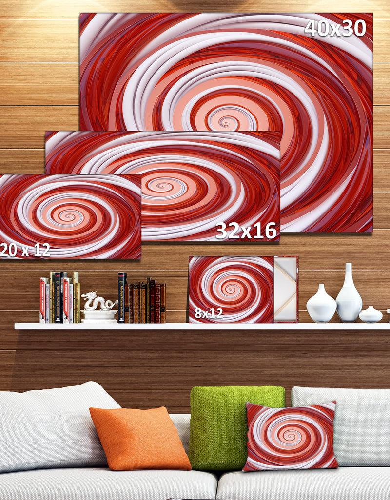 DesignQ Christmas Candy Cane Spiral'Extra Large Abstract Canvas Art Print