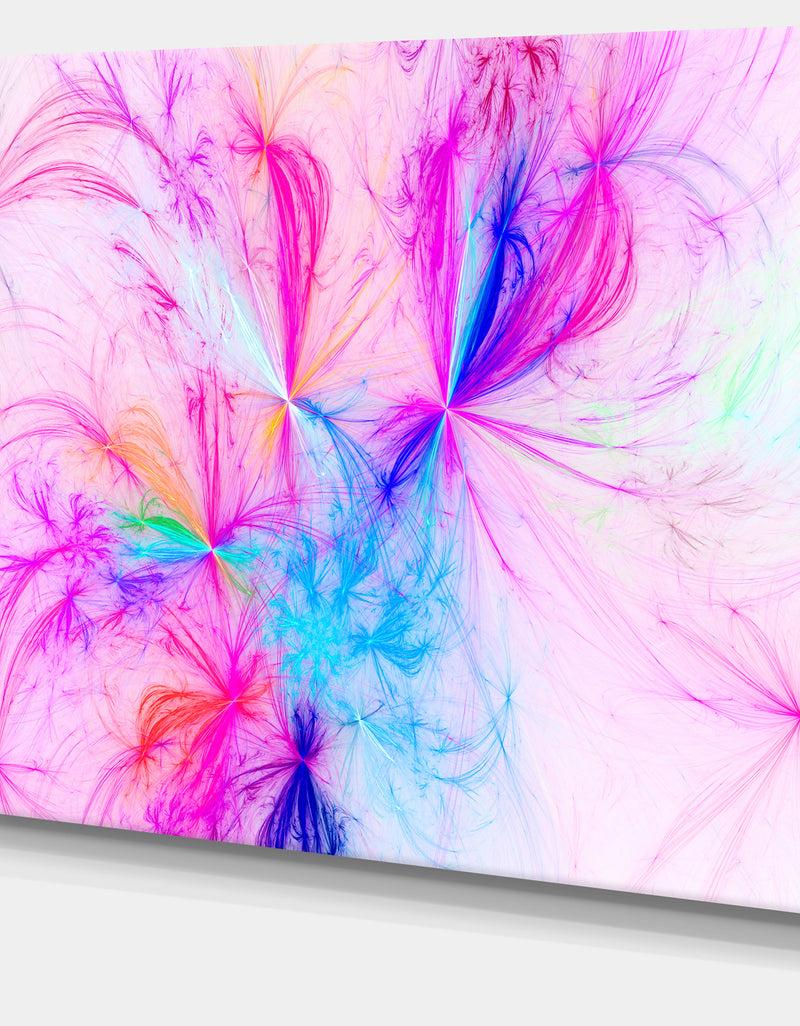 DesignQ Christmas Fireworks Pink - Digital Art Canvas Print