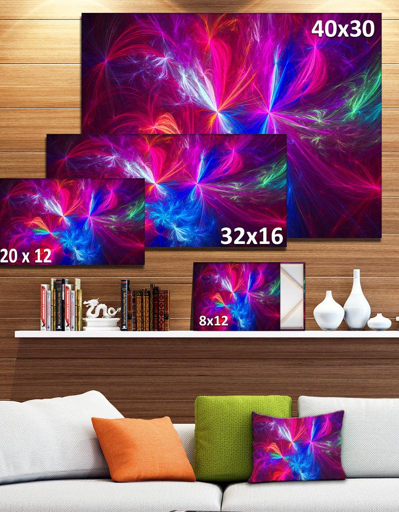 DesignQ Christmas Fireworks Red - Digital Art Canvas Print