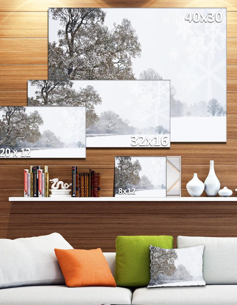 DesignQ Christmas Winter Snow - Landscape Photo Canvas Print