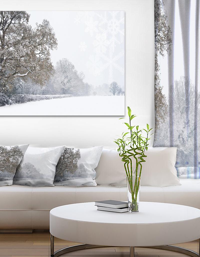 DesignQ Christmas Winter Snow - Landscape Photo Canvas Print