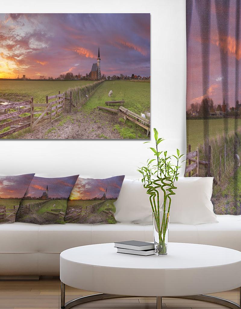 DesignQ Church of Den Hoorn on Texel Island - Landscape Wall Art on Canvas
