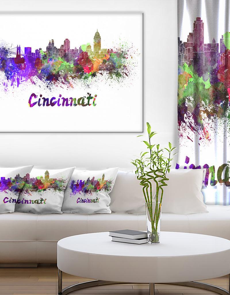 DesignQ Cincinnati Skyline - Cityscape Canvas Artwork Print