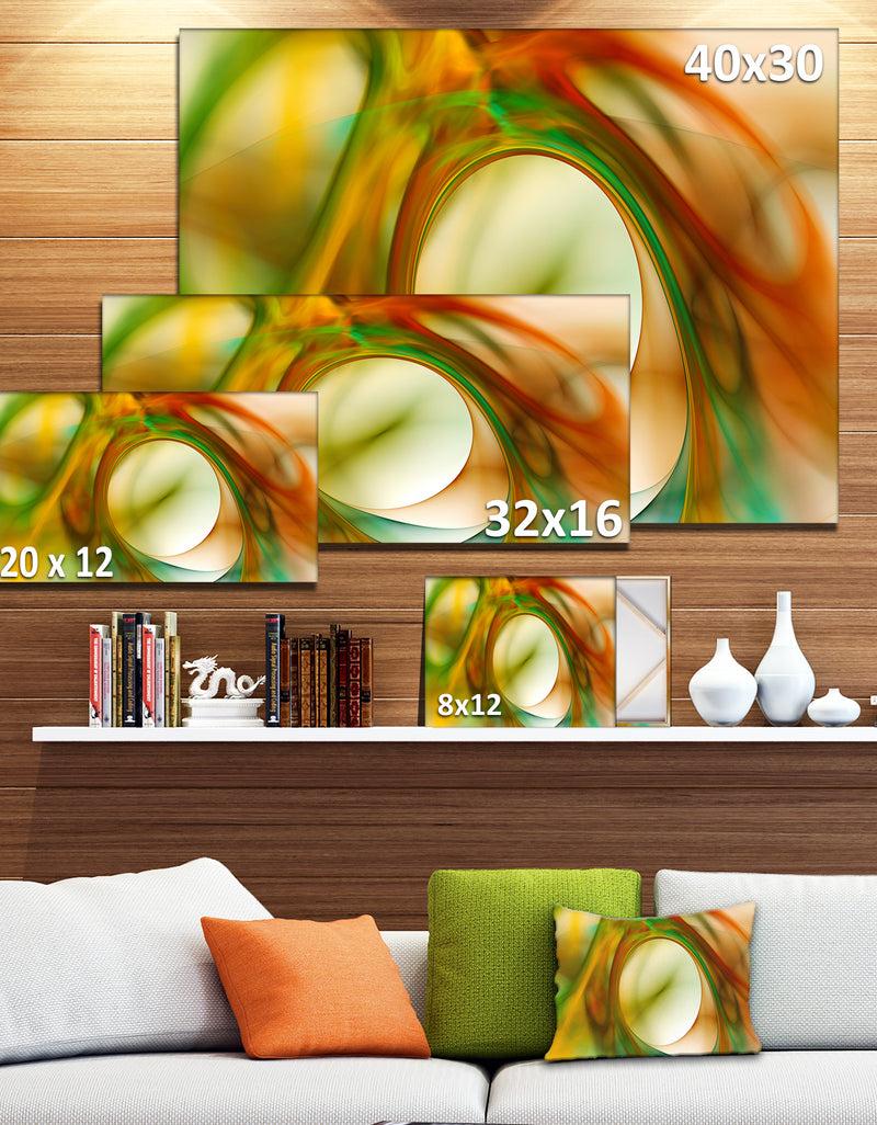 DesignQ Circled Green Psychedelic Texture - Extra Large Abstract Art On Canvas