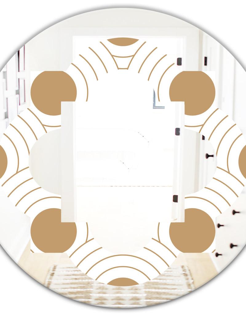 DesignQ Circular Retro Design - Modern Round Or Oval Wall Mirror - Quatrefoil