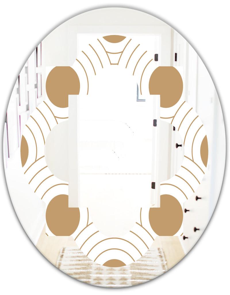 DesignQ Circular Retro Design - Modern Round Or Oval Wall Mirror - Quatrefoil