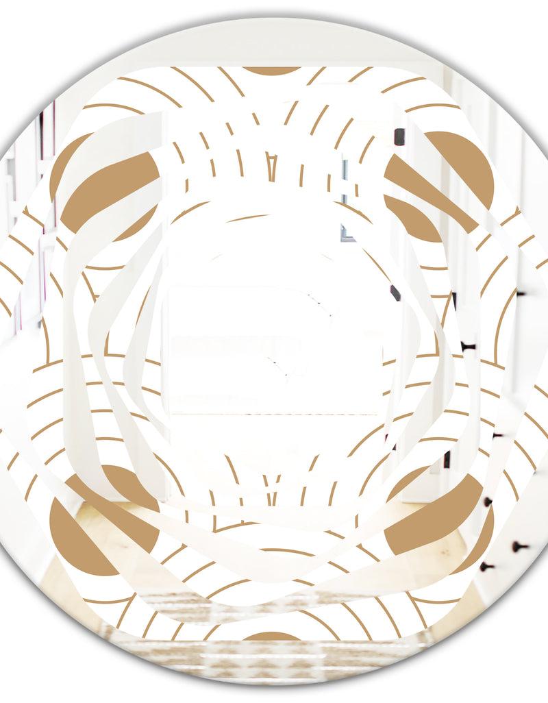 DesignQ Circular Retro Design - Modern Round Or Oval Wall Mirror - Whirl