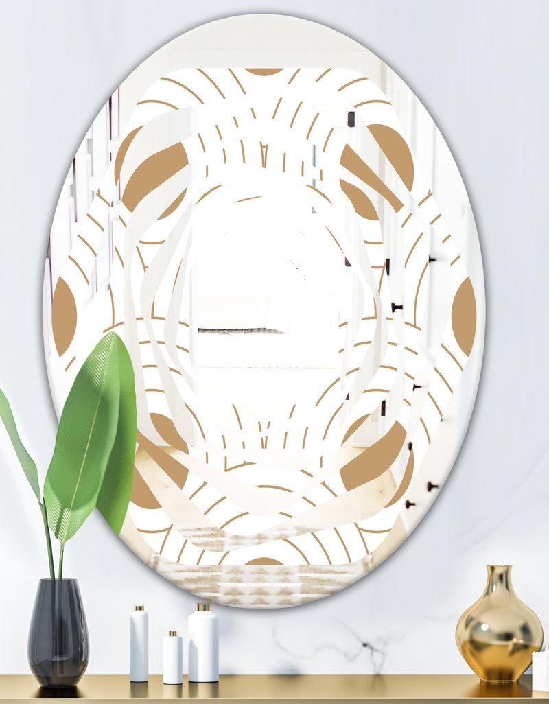 DesignQ Circular Retro Design - Modern Round Or Oval Wall Mirror - Whirl