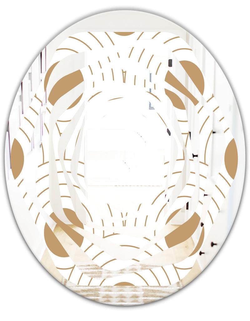 DesignQ Circular Retro Design - Modern Round Or Oval Wall Mirror - Whirl