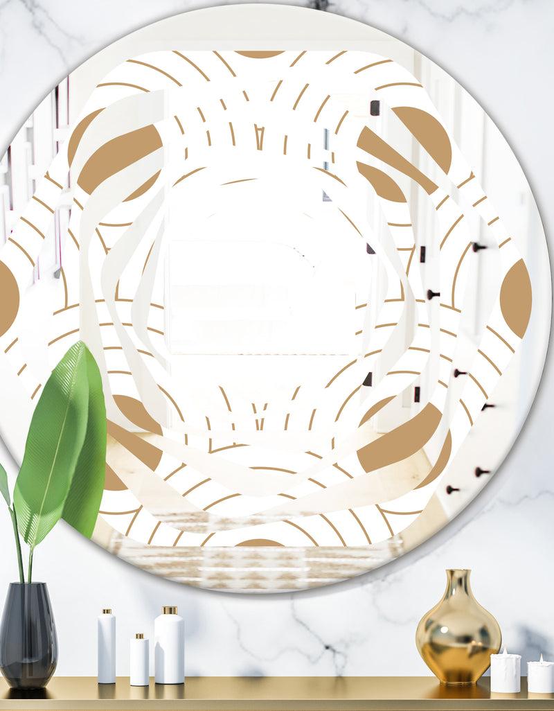 DesignQ Circular Retro Design - Modern Round or Oval Wall Mirror - Whirl