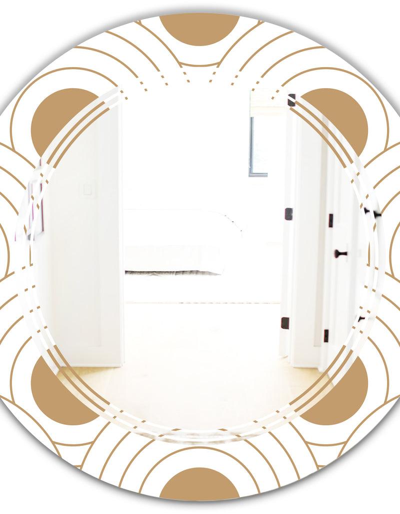 DesignQ Circular Retro Design - Modern Round Or Oval Wall Mirror - Triple C