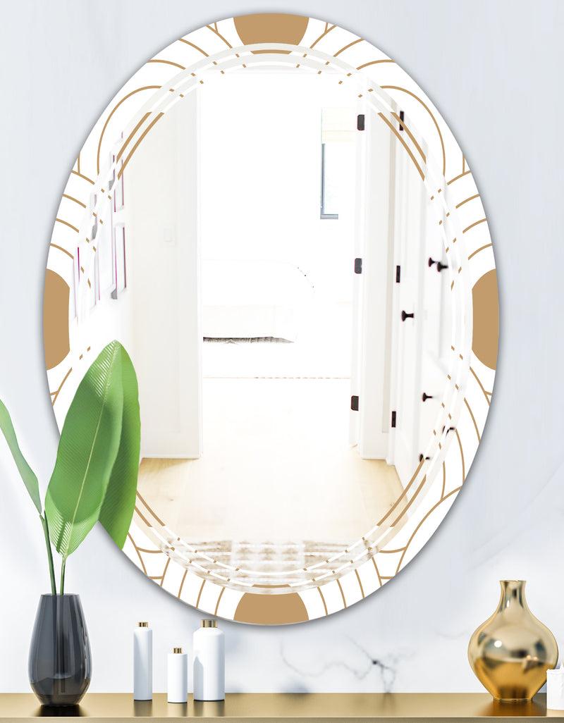 DesignQ Circular Retro Design - Modern Round Or Oval Wall Mirror - Triple C