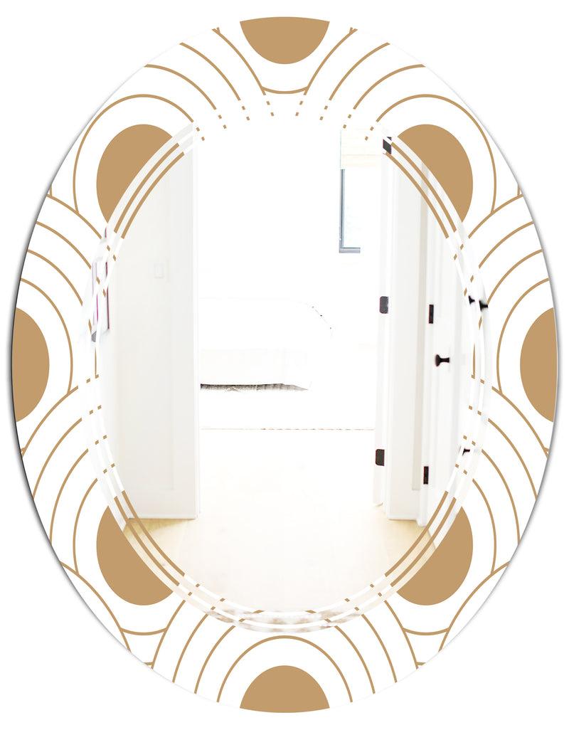 DesignQ Circular Retro Design - Modern Round Or Oval Wall Mirror - Triple C