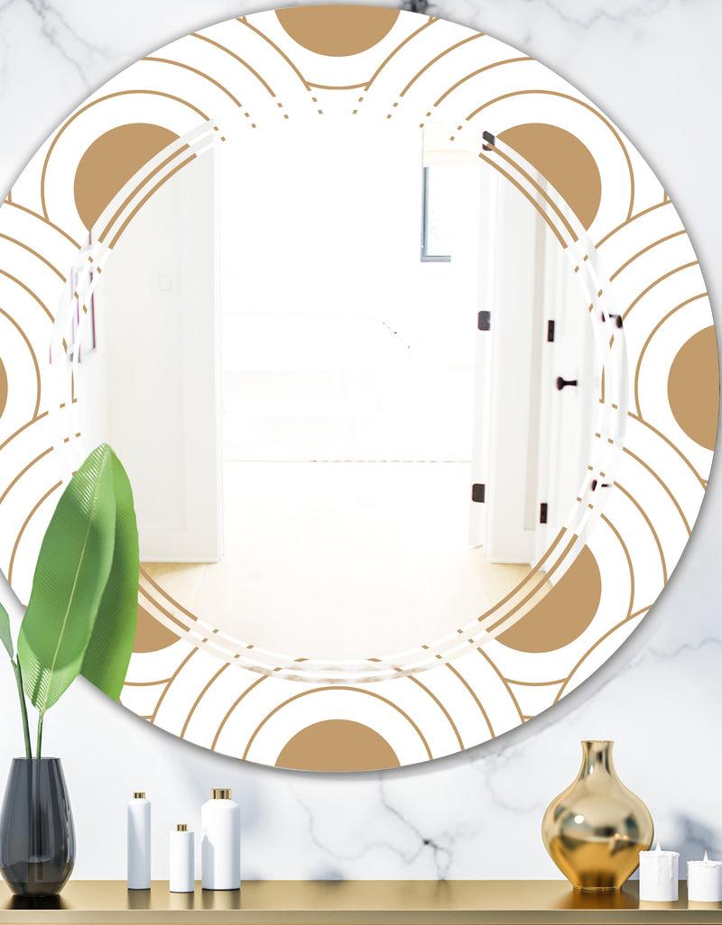 DesignQ Circular Retro Design - Modern Round or Oval Wall Mirror - Triple C
