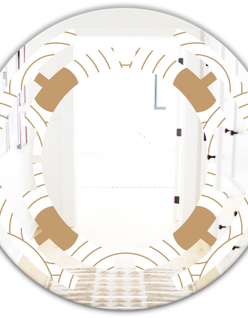 DesignQ Circular Retro Design - Modern Round Or Oval Wall Mirror - Space