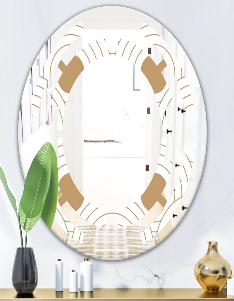 DesignQ Circular Retro Design - Modern Round Or Oval Wall Mirror - Space