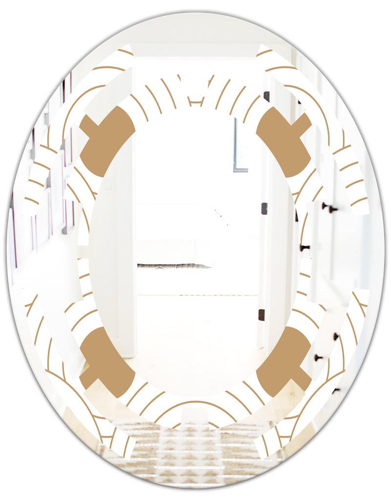 DesignQ Circular Retro Design - Modern Round Or Oval Wall Mirror - Space