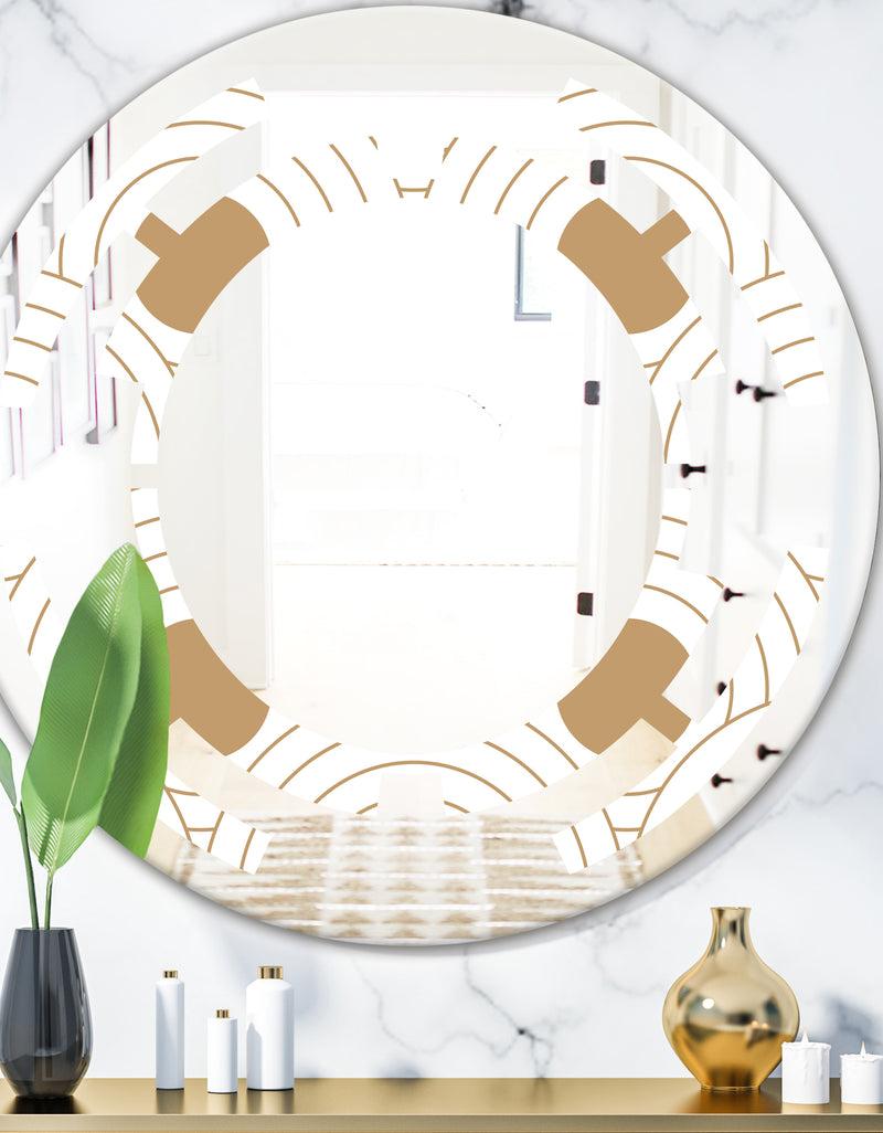 DesignQ Circular Retro Design - Modern Round or Oval Wall Mirror - Space