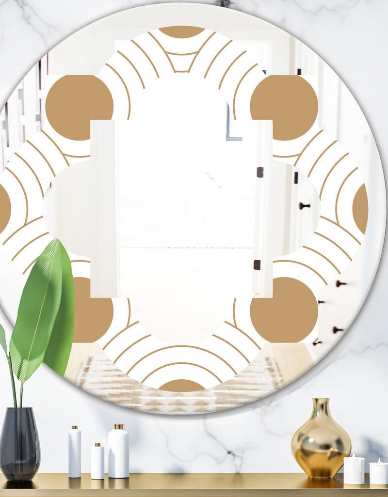 DesignQ Circular Retro Design - Modern Round or Oval Wall Mirror - Quatrefoil