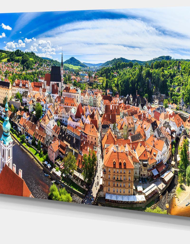 DesignQ City Aerial View Panorama - Modern Cityscape Wall Art